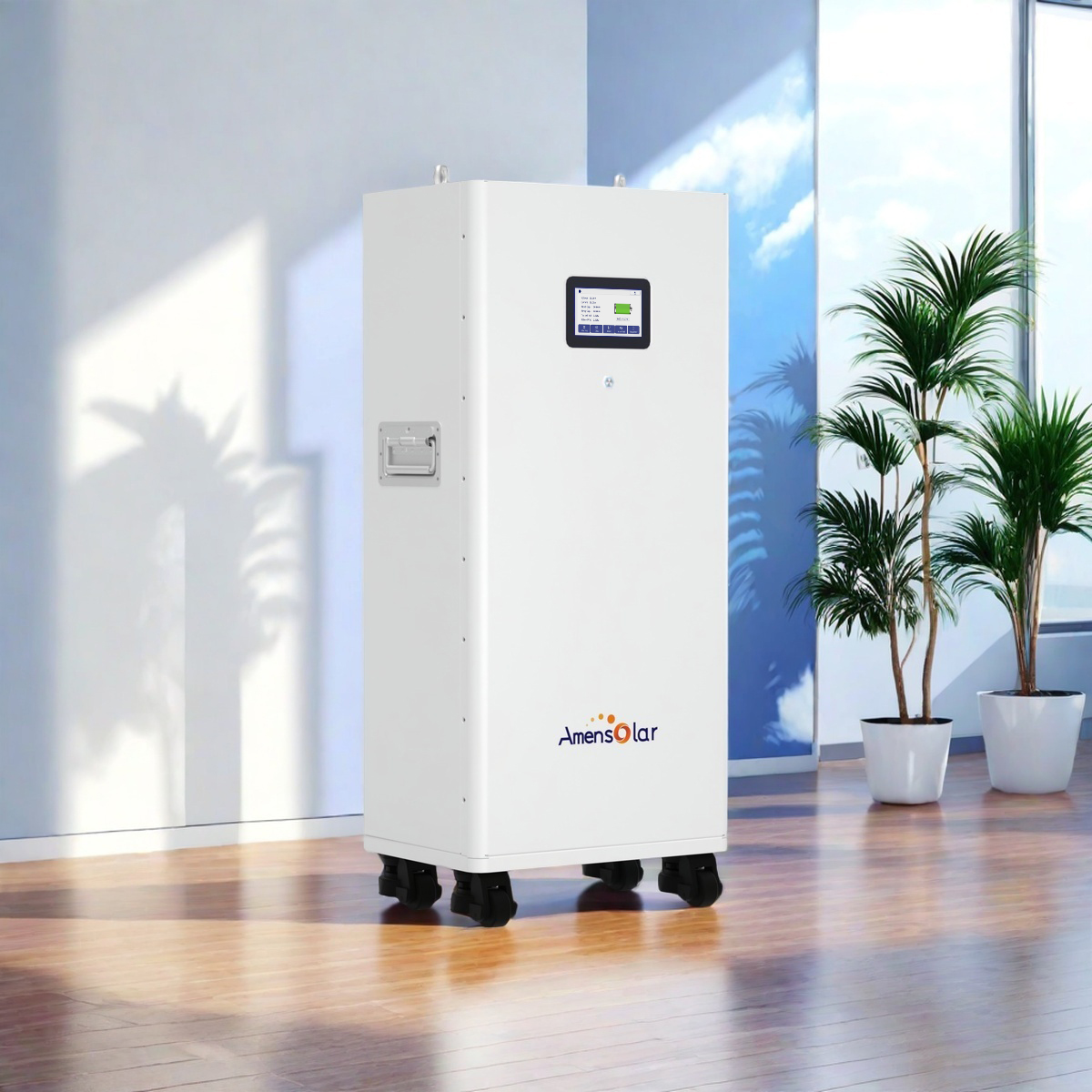 Amensolar AMF16000 white floor-standing battery, a 16 kWh product example